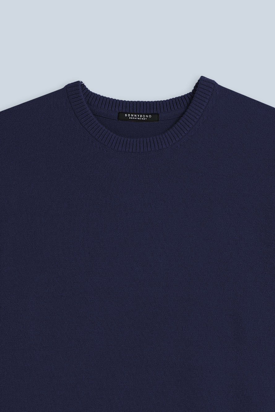 MAGLIA GIROCOLLO CASHMERE LIKE BLEU