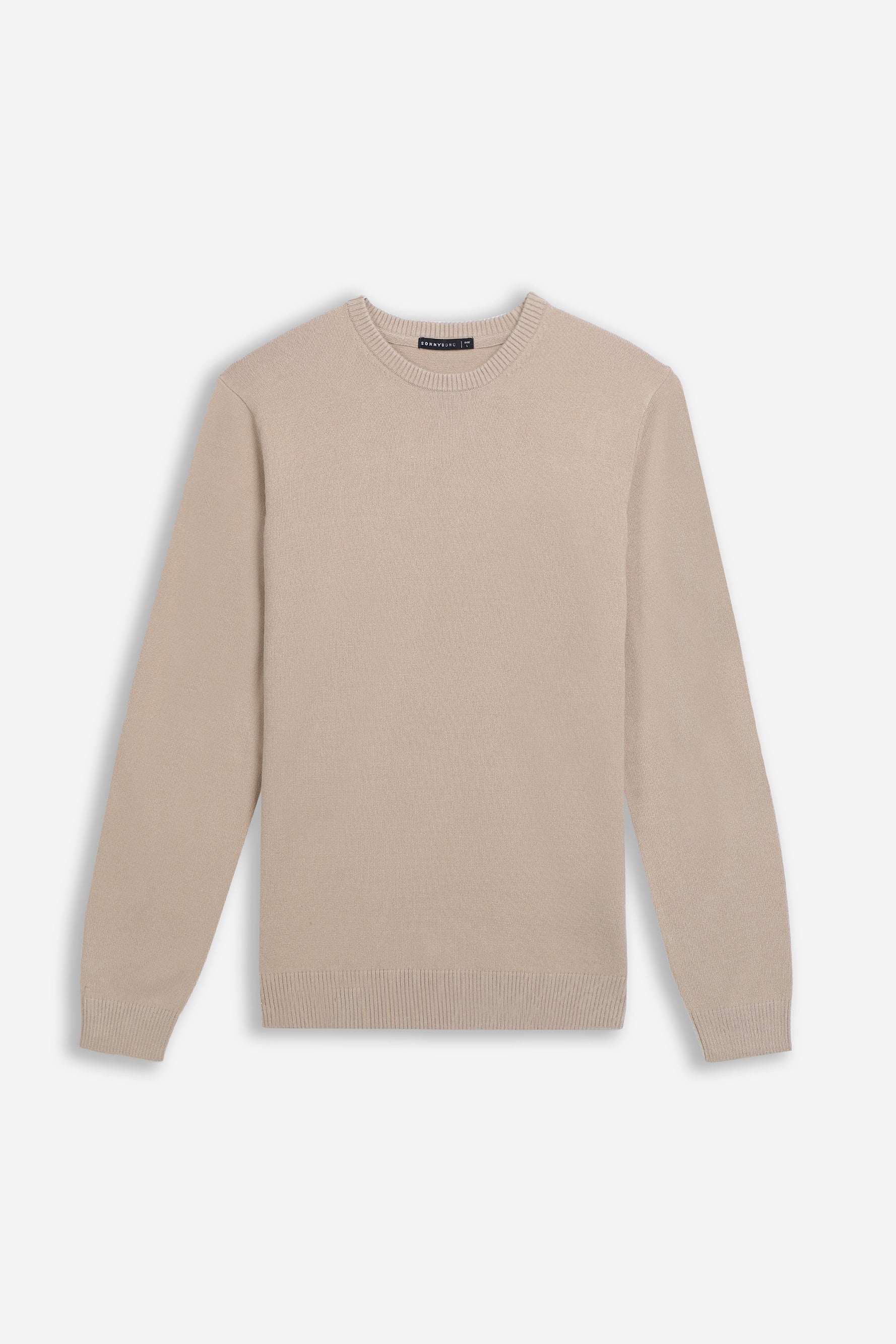 MAGLIA GIROCOLLO CASHMERE LIKE BEIGE SCURO - Sonnybono