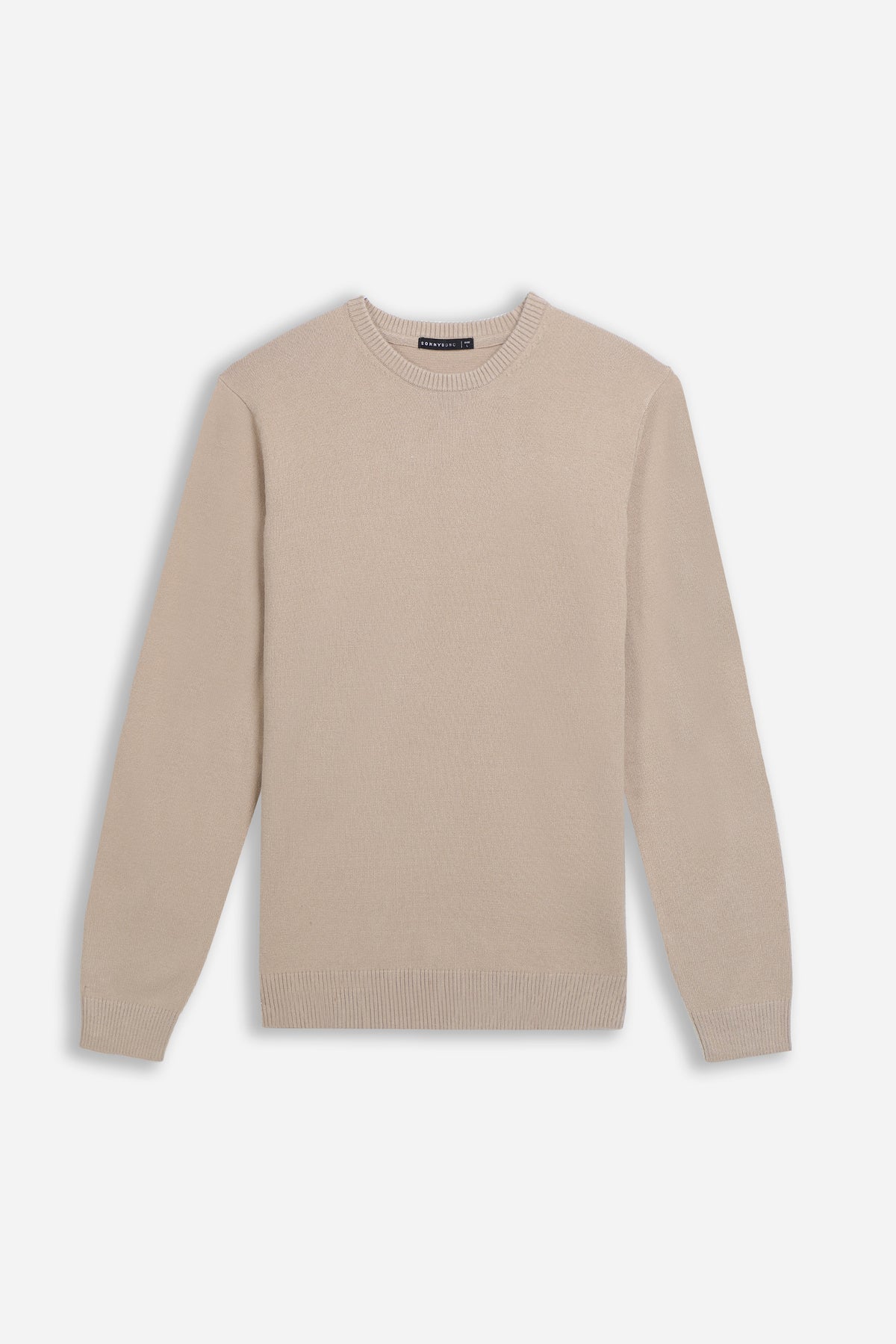 MAGLIA GIROCOLLO CASHMERE LIKE BEIGE SCURO - Sonnybono