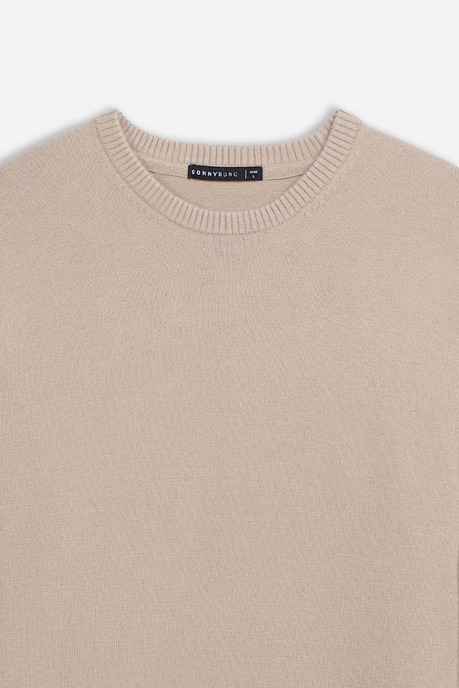 MAGLIA GIROCOLLO CASHMERE LIKE BEIGE SCURO - Sonnybono