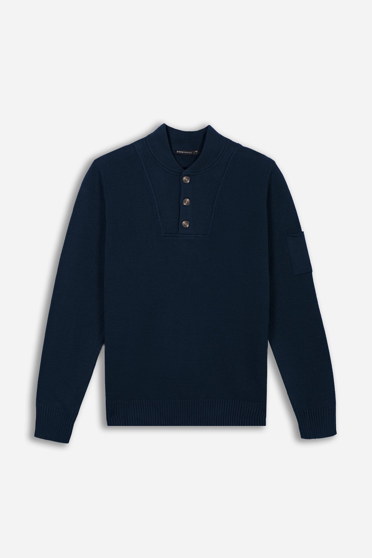MAGLIA CON COLLO CON BOTTONI BLEU