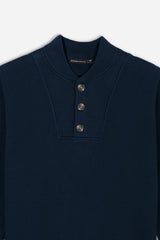 MAGLIA CON COLLO CON BOTTONI BLEU