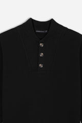 MAGLIA CON COLLO CON BOTTONI NERO