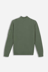 MAGLIA CON COLLO CON BOTTONI SALVIA