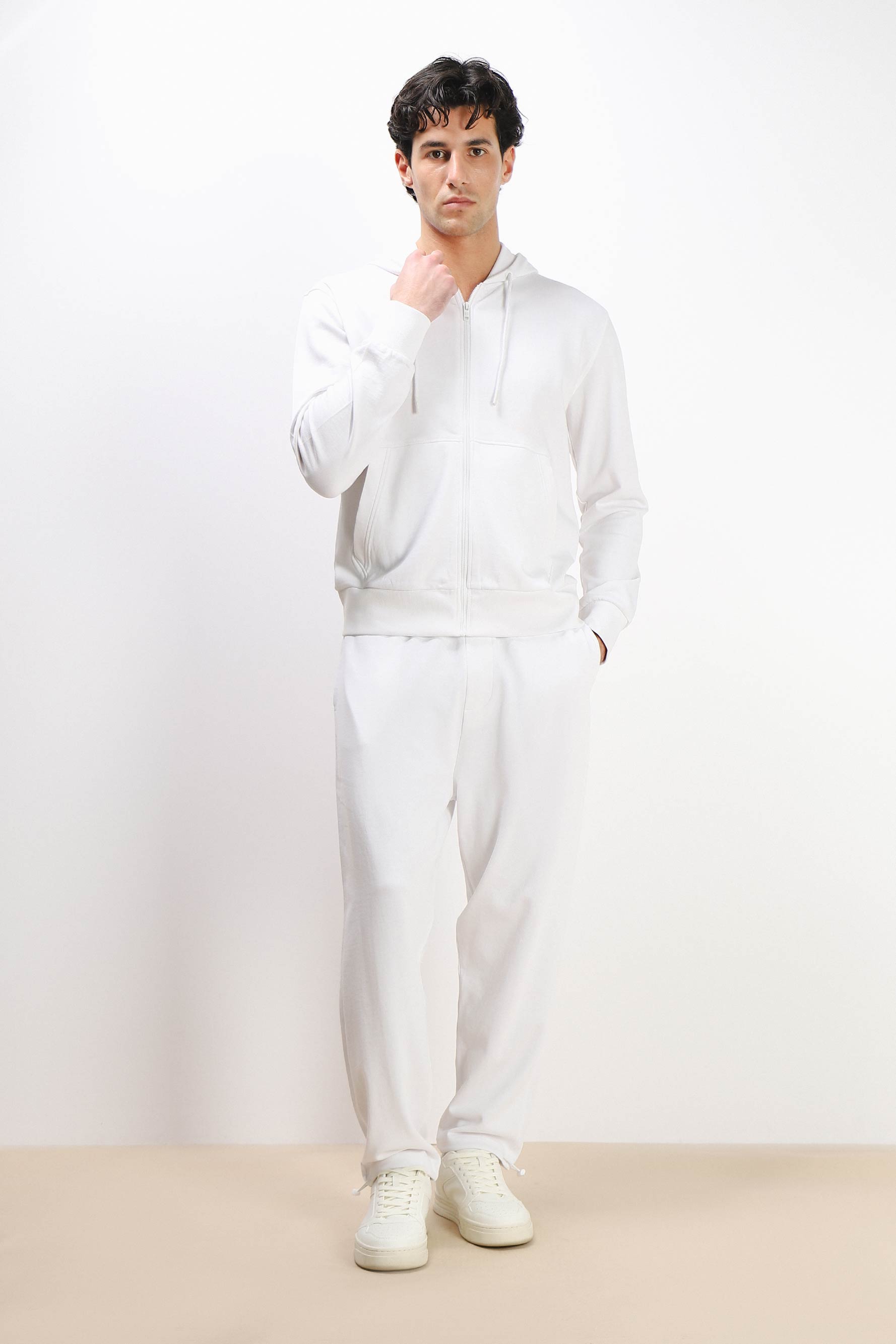PANTALONE FELPA CON COULISSE AL FONDO BIANCO