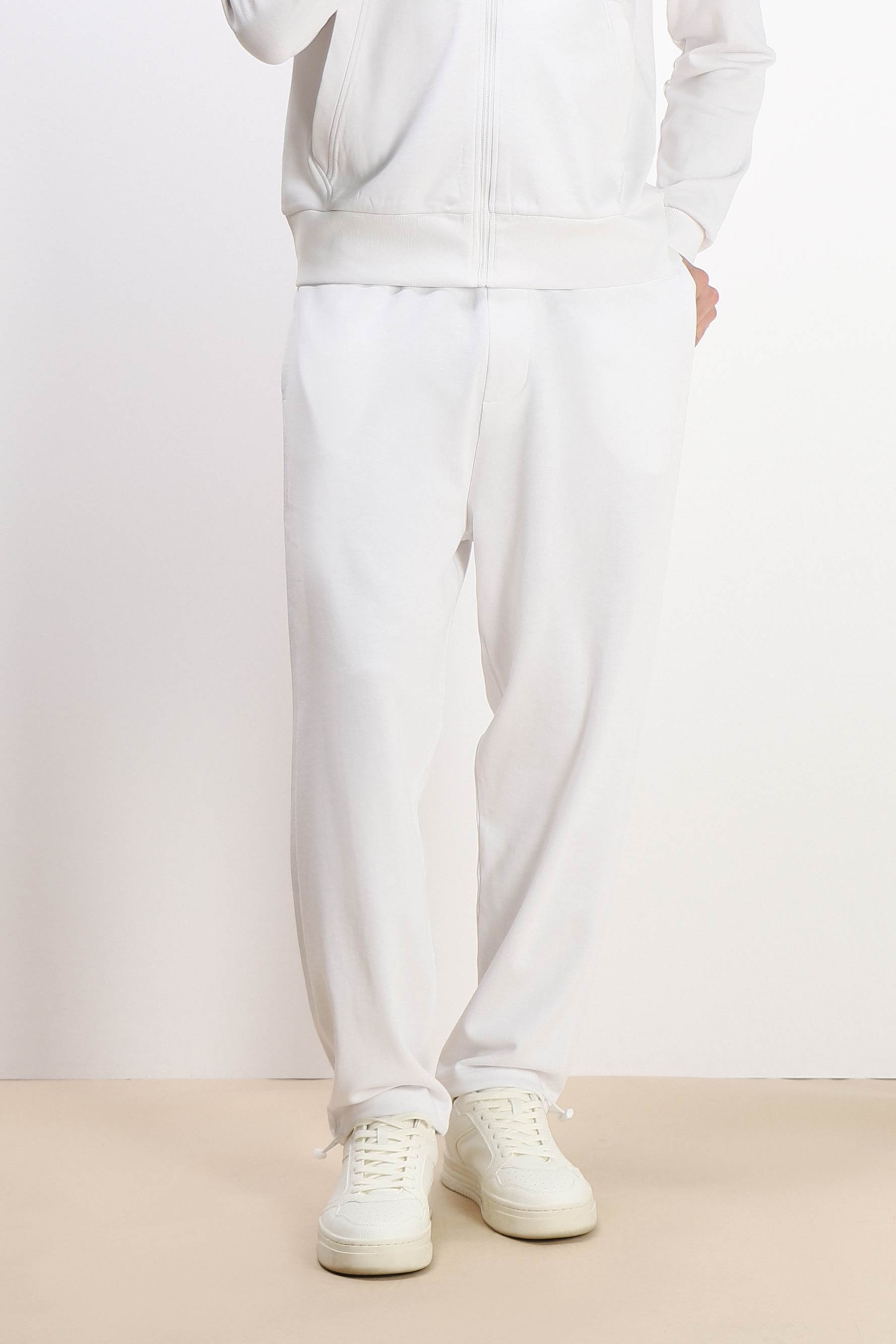 PANTALONE FELPA CON COULISSE AL FONDO BIANCO