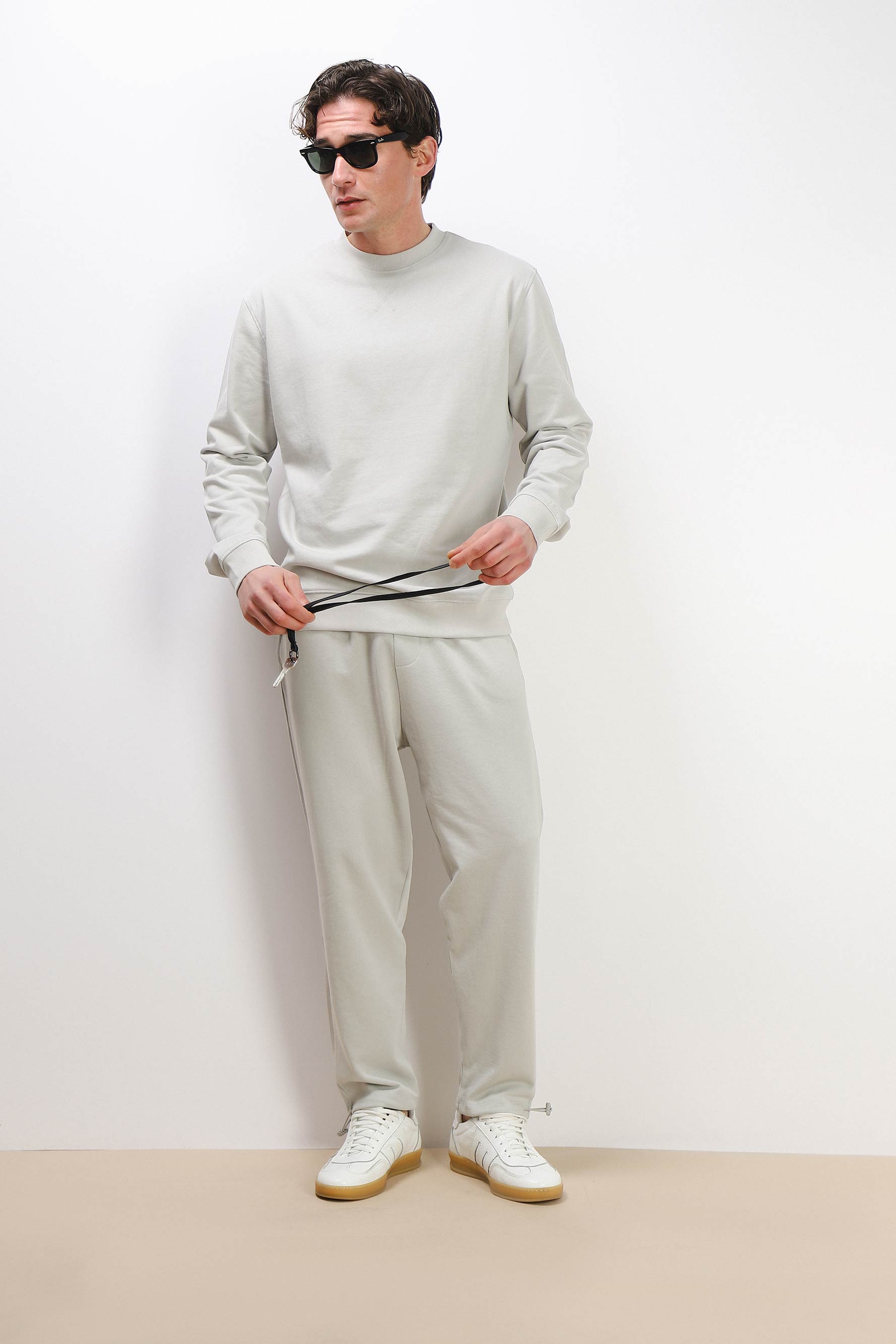 PANTALONE FELPA CON COULISSE AL FONDO GRIGIO GHIACCIO