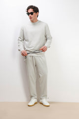 PANTALONE FELPA CON COULISSE AL FONDO GRIGIO GHIACCIO