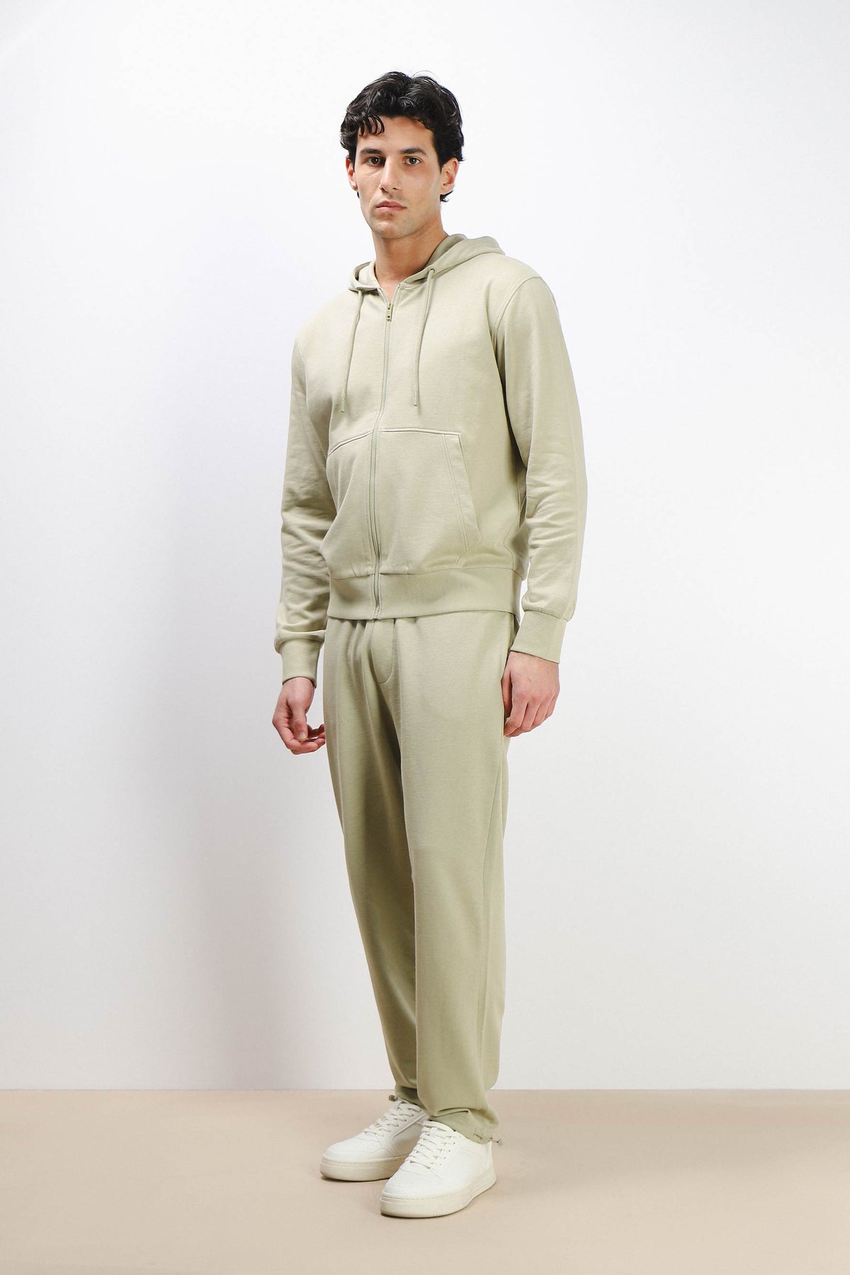 PANTALONE FELPA CON COULISSE AL FONDO KAKI