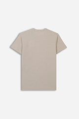 T-SHIRT GIROCOLLO SLUB TASCHINO BEIGE