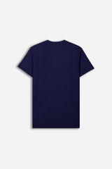 T-SHIRT GIROCOLLO SLUB TASCHINO BLEU