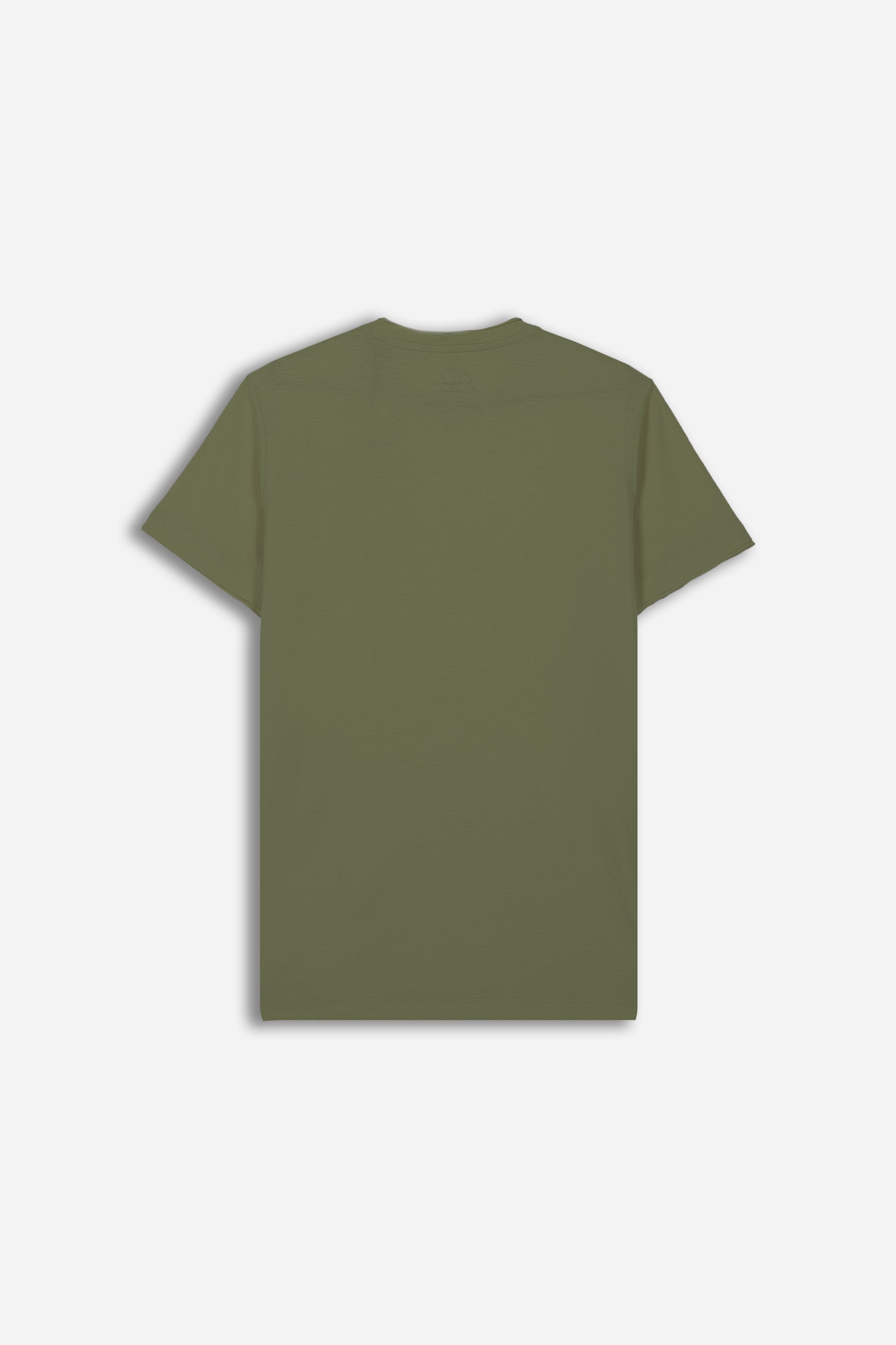 T-SHIRT GIROCOLLO SLUB TASCHINO VERDE MILITARE