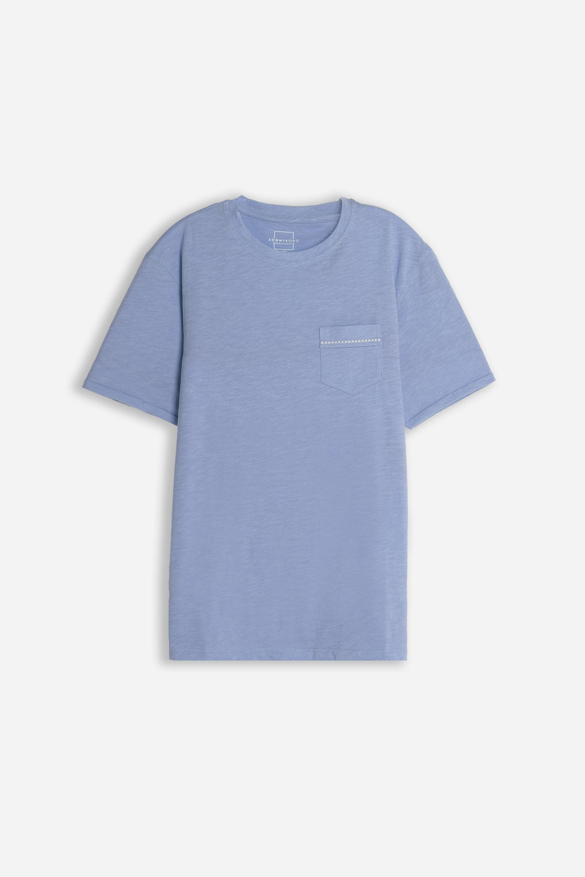 T-SHIRT GIROCOLLO SLUB  CON TASCHINO AVION