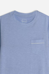 T-SHIRT GIROCOLLO SLUB  CON TASCHINO AVION