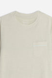 T-SHIRT GIROCOLLO SLUB  CON TASCHINO BEIGE CHIARO