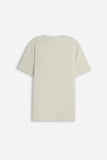 T-SHIRT GIROCOLLO SLUB  CON TASCHINO BEIGE CHIARO