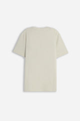 T-SHIRT GIROCOLLO SLUB  CON TASCHINO BEIGE CHIARO