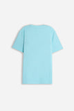 T-SHIRT GIROCOLLO SLUB  CON TASCHINO CELESTE