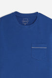 T-SHIRT GIROCOLLO SLUB  CON TASCHINO INDACO