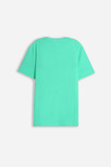 T-SHIRT GIROCOLLO SLUB  CON TASCHINO VERDE SMERALDO