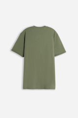 T-SHIRT GIROCOLLO SLUB  CON TASCHINO VERDE MILITARE