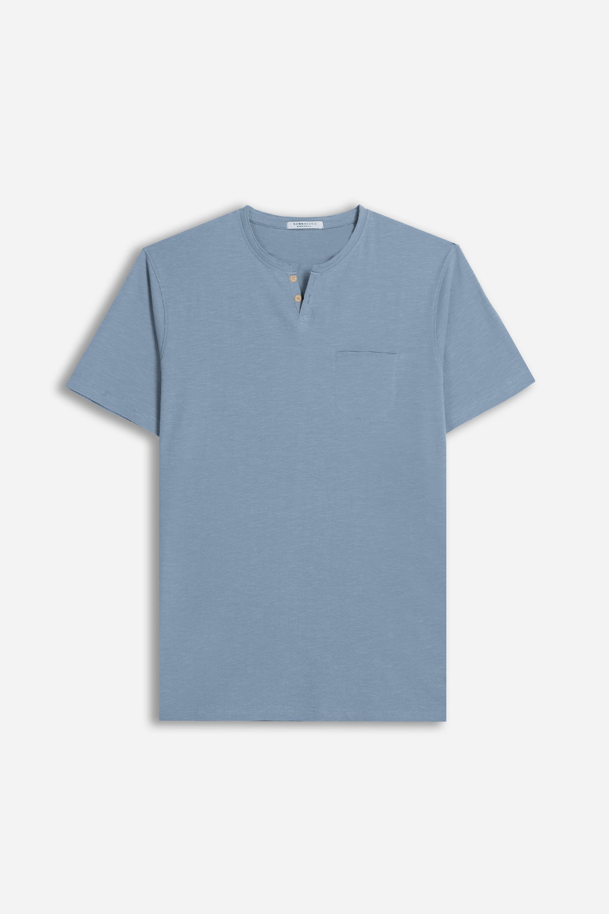 T-SHIRT COLLO A GOCCIA IN SLUB AVION 