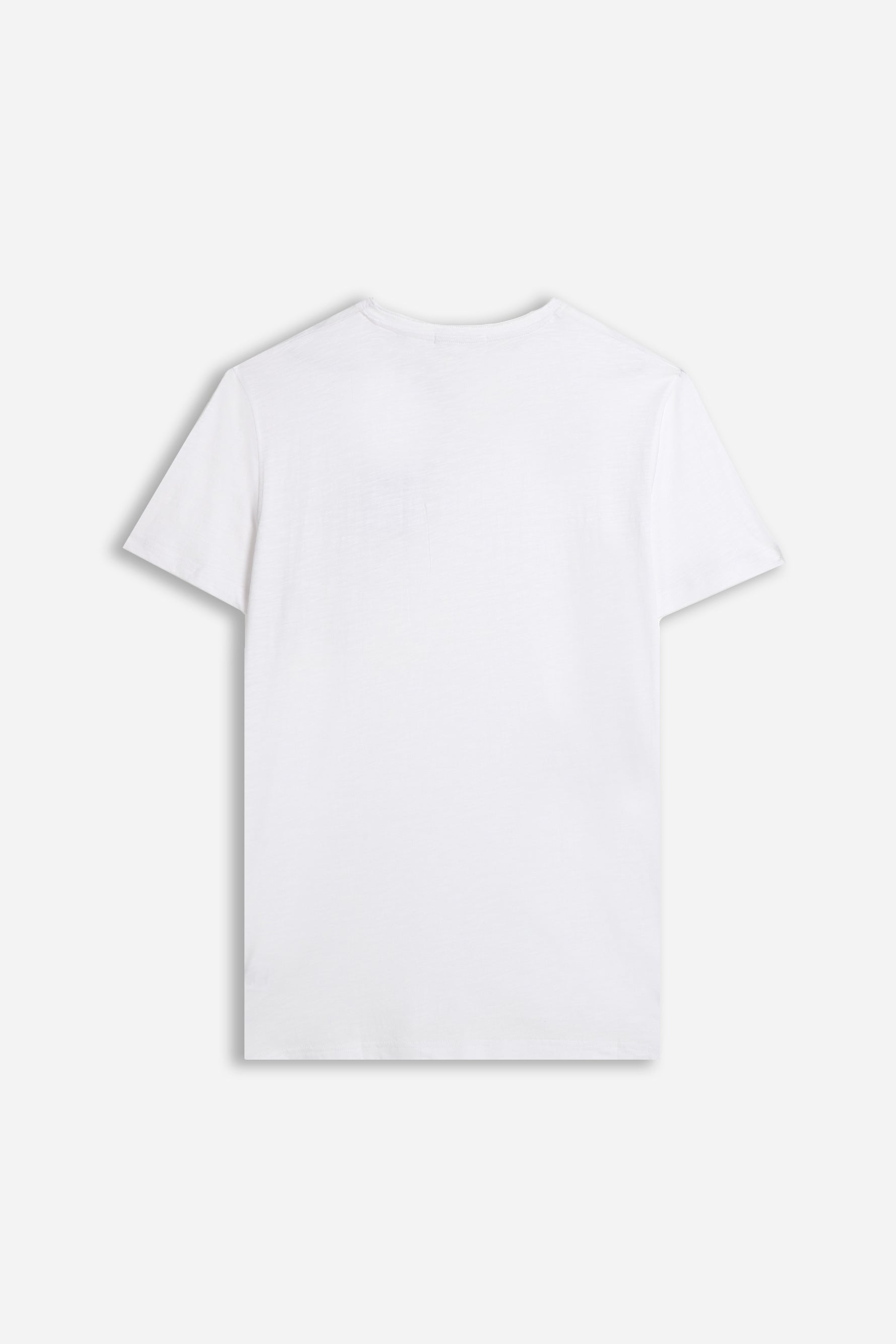 T-SHIRT COLLO A GOCCIA IN SLUB BIANCO 