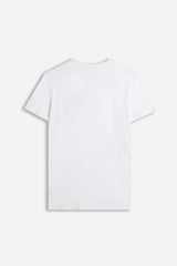 T-SHIRT COLLO A GOCCIA IN SLUB BIANCO 