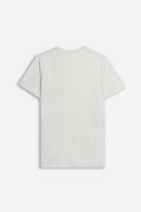 T-SHIRT COLLO A GOCCIA IN SLUB GRIGIO CHIARO 