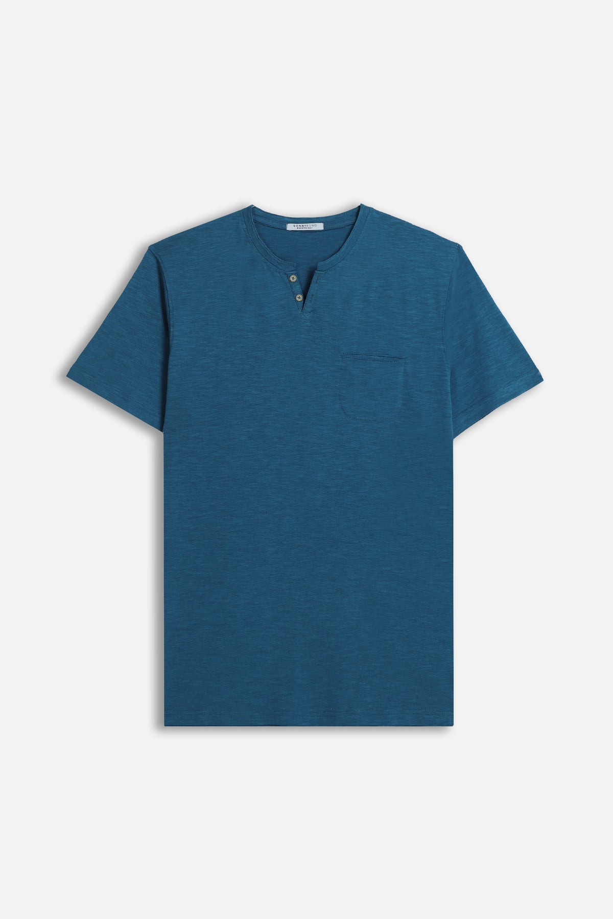 T-SHIRT COLLO A GOCCIA IN SLUB OTTANIO 