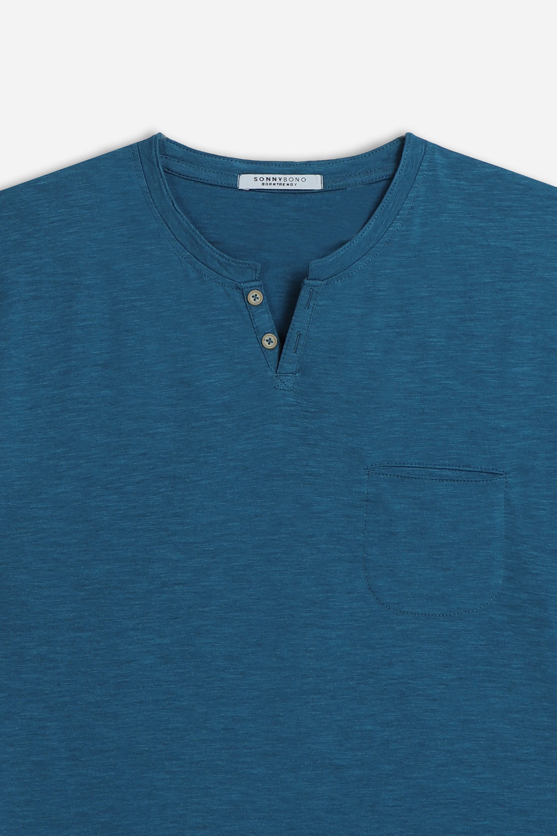 T-SHIRT COLLO A GOCCIA IN SLUB OTTANIO 