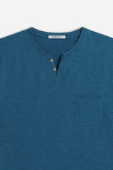 T-SHIRT COLLO A GOCCIA IN SLUB OTTANIO 