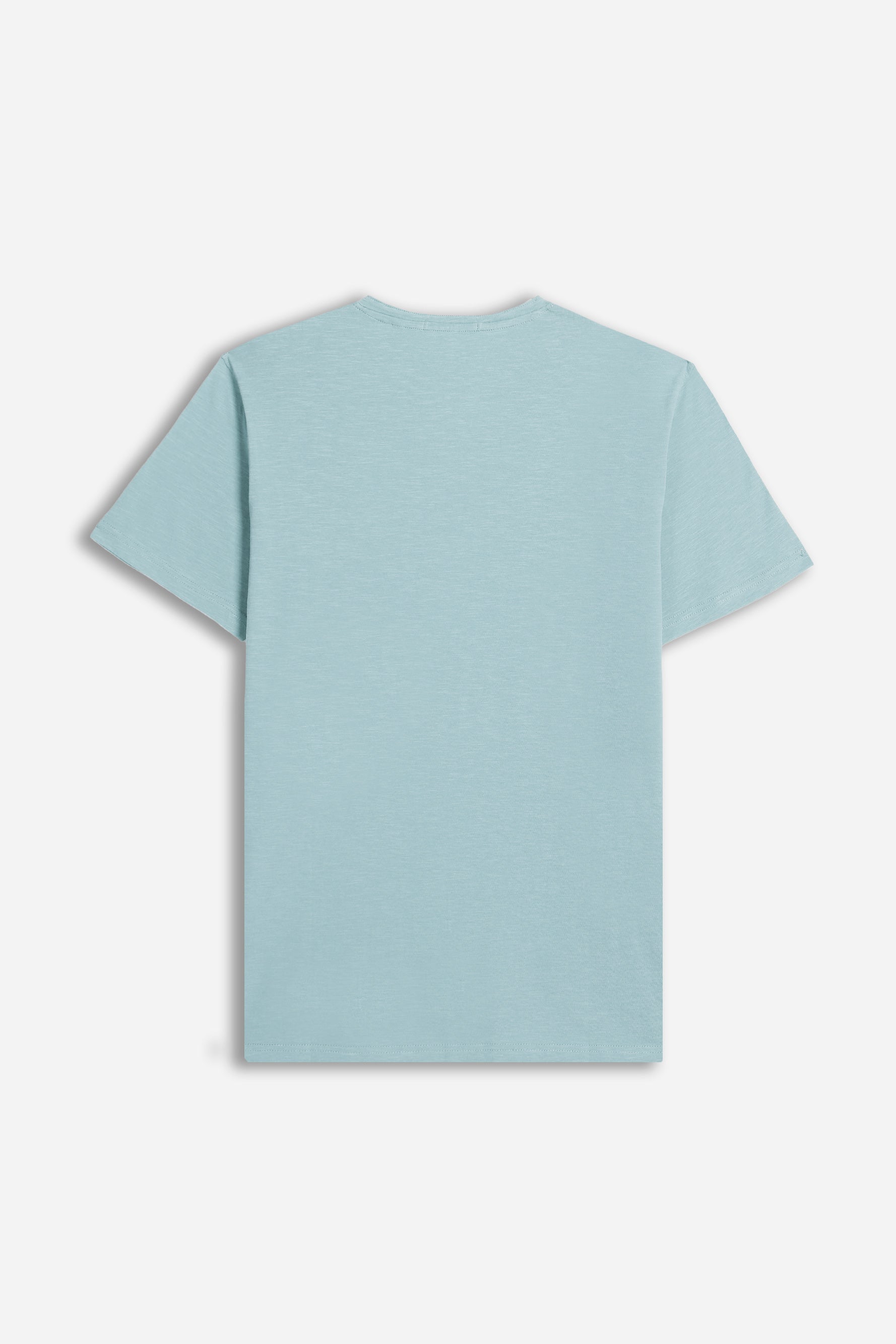 T-SHIRT COLLO A GOCCIA IN SLUB POLVERE 