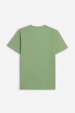 T-SHIRT COLLO A GOCCIA IN SLUB SALVIA 