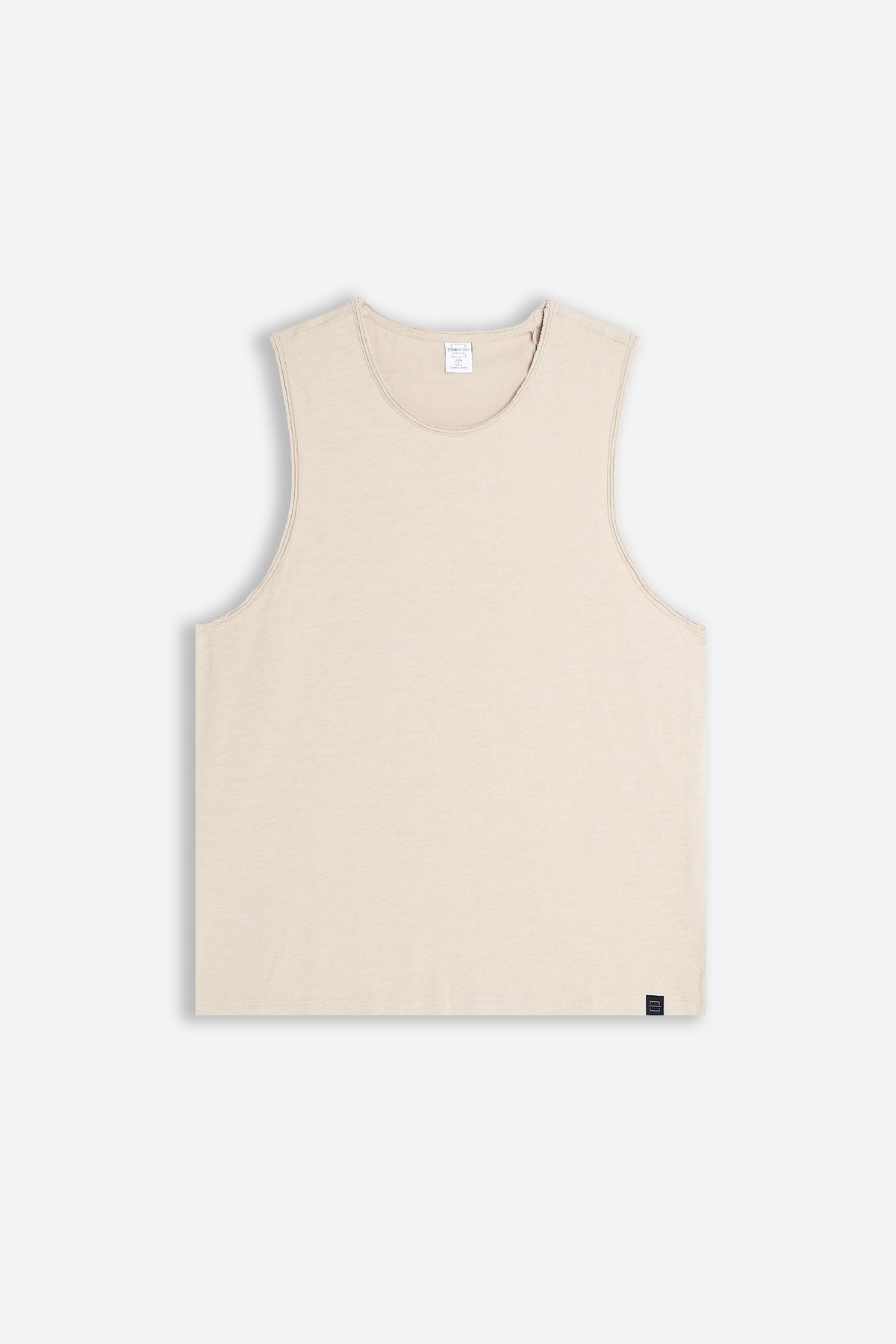 T-SHIRT SMANICATA IN COTONE SLUB BEIGE CHIARO