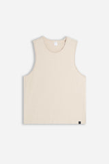 T-SHIRT SMANICATA IN COTONE SLUB BEIGE CHIARO