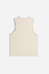 T-SHIRT SMANICATA IN COTONE SLUB BEIGE CHIARO