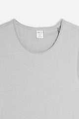 T-SHIRT SMANICATA IN COTONE SLUB GRIGIO GHIACCIO