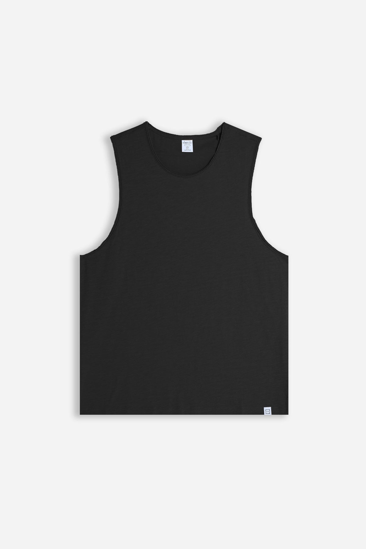 T-SHIRT SMANICATA IN COTONE SLUB NERO