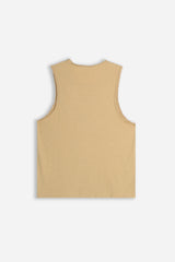 T-SHIRT SMANICATA IN COTONE SLUB SABBIA