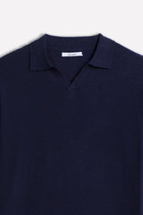 POLO IN MAGLINA FILATO SLUB BLEU