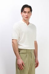 POLO IN MAGLINA FILATO SLUB GESSO