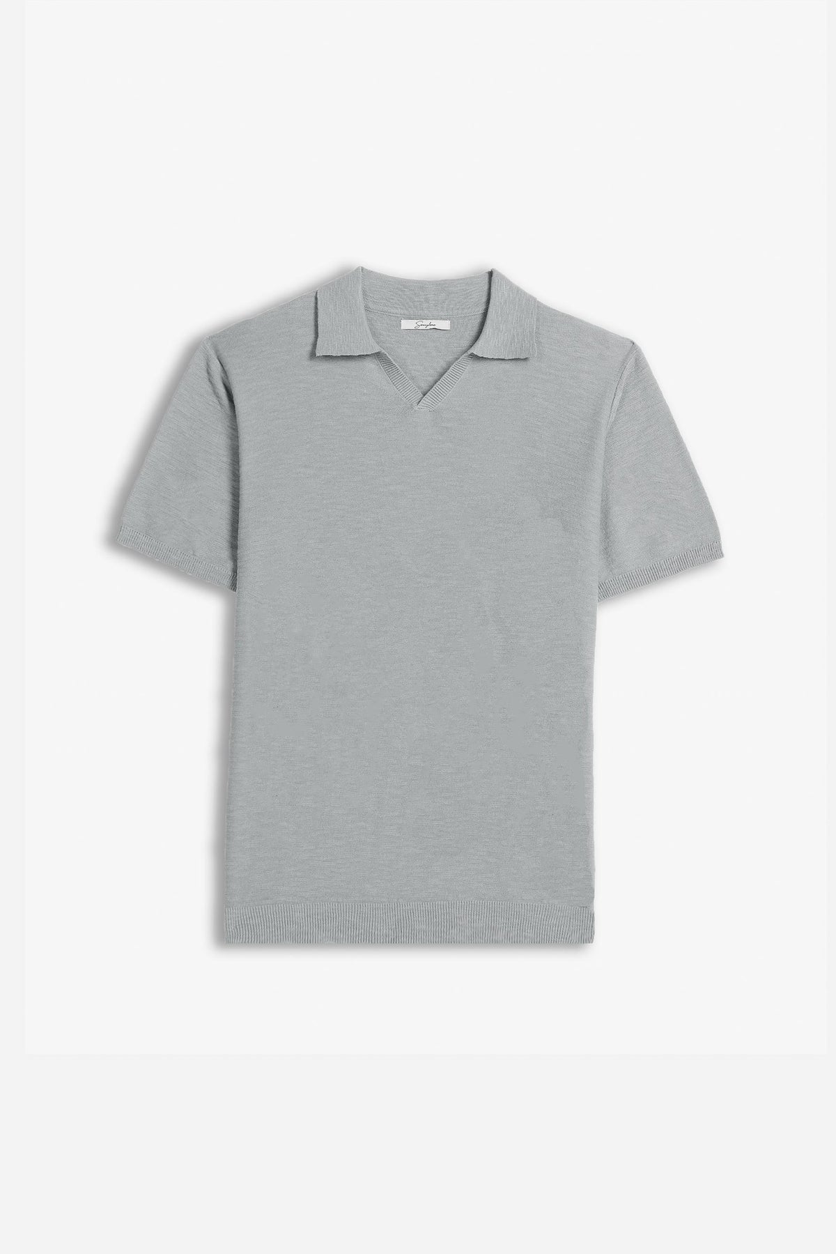 POLO IN MAGLINA FILATO SLUB GRIGIO MEDIO