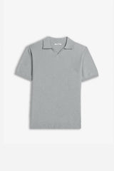 POLO IN MAGLINA FILATO SLUB GRIGIO MEDIO