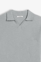 POLO IN MAGLINA FILATO SLUB GRIGIO MEDIO