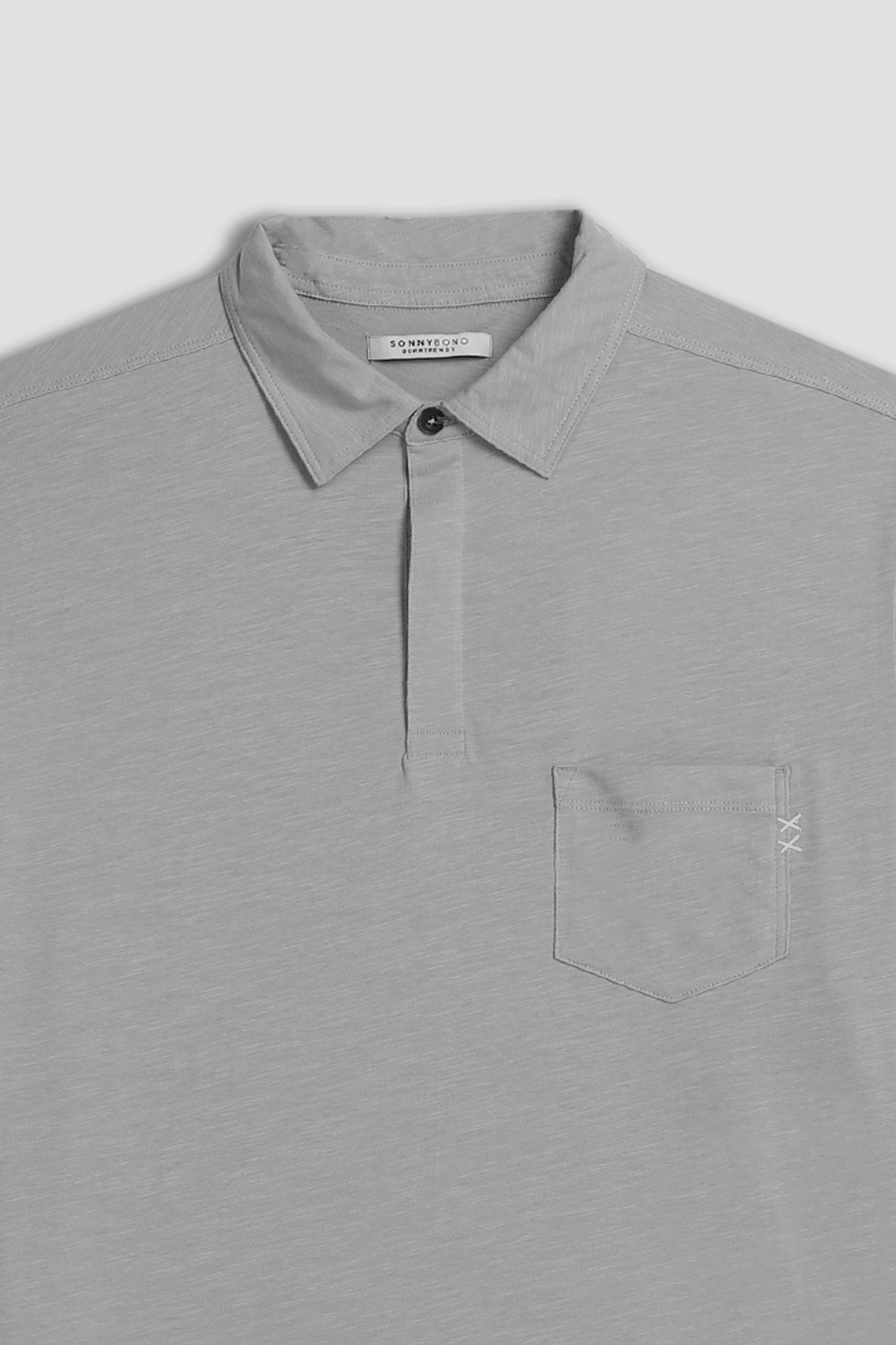 POLO SLUB CON BOTTONI GRIGIO MEDIO