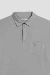 POLO SLUB CON BOTTONI GRIGIO MEDIO