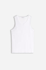T-SHIRT SMANICATA A COSTINE BIANCO