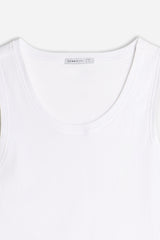T-SHIRT SMANICATA A COSTINE BIANCO