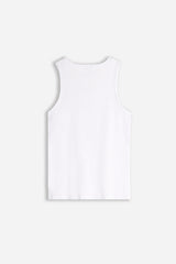 T-SHIRT SMANICATA A COSTINE BIANCO